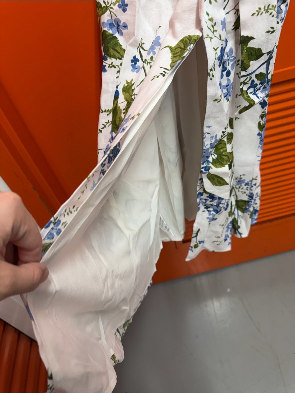 Reformation - Kieryn Linen Midi Dress in the Riviera blue floral - 6 - Picture 13 of 13